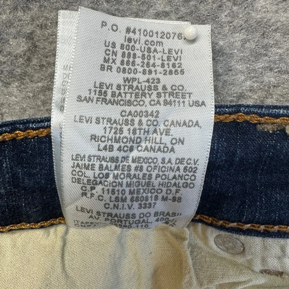Levi Strauss & Co Studded Jeans‎ Mens 34x36 Blue Excellent Straight Leg Denim